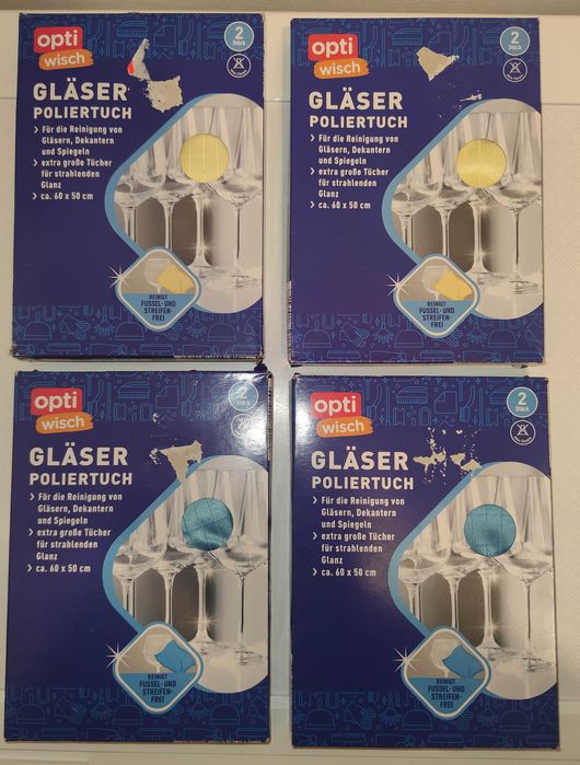 Set Lavete/Pachet 2 carpe pentru sters pahare