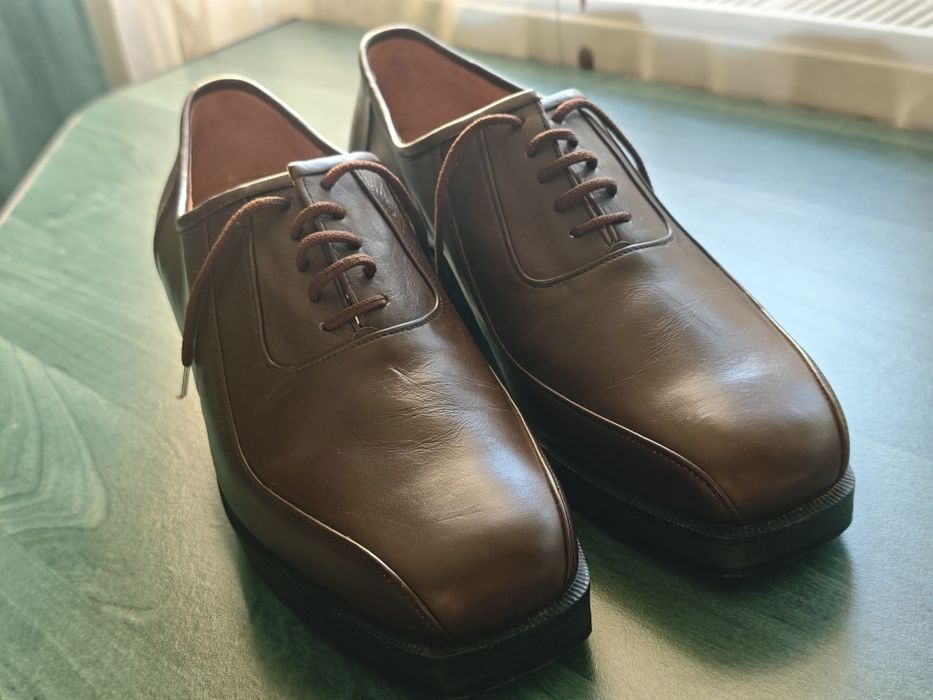 Pantofi eleganți bărbați, maro, piele naturală, mărimea 42