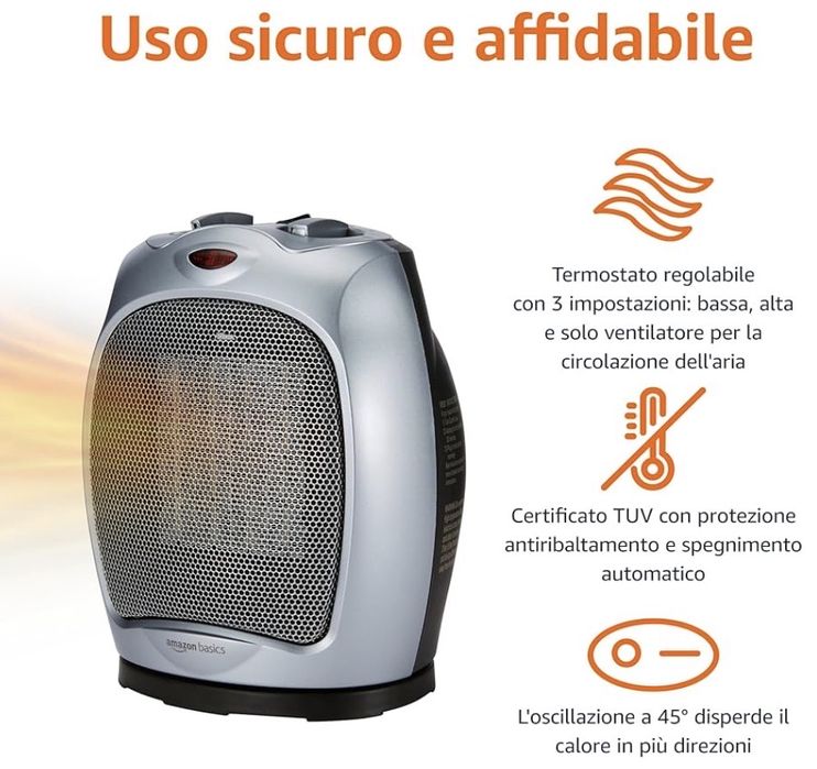 Încălzitor cu ventilator oscilant ceramic