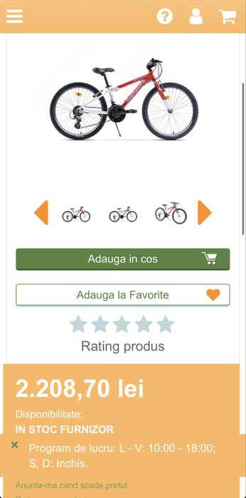 Bicicleta Pegas Drumet 24 (Rosu/Alb)