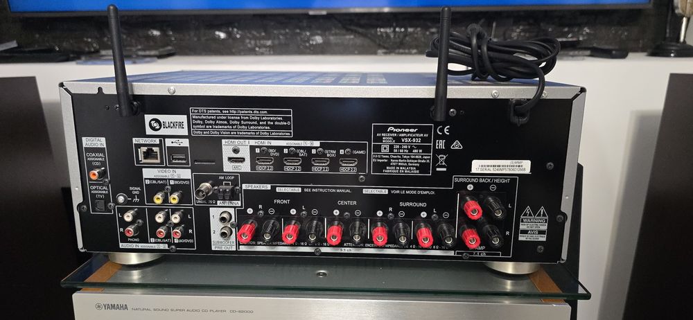 Receiver Pioneer VSX-932 Dolby Atmos Wifi Bluetooth 4k hdmi arc
