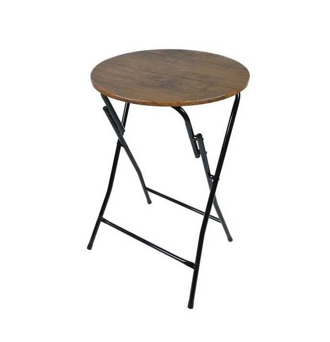 Сгъваема маса, Кръгла, Кафява, 65,5см, МДФ