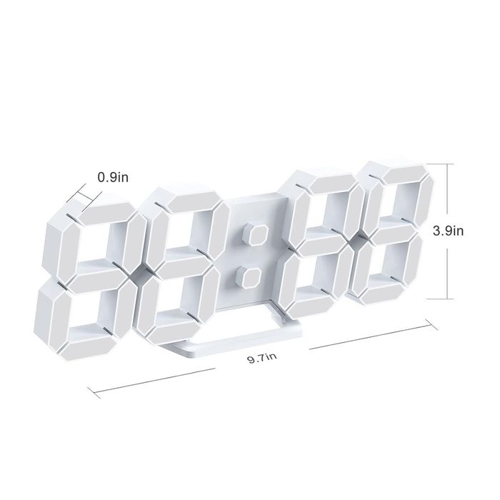 3D LED дигитален стенен часовник, дистанционно, температура, аларма