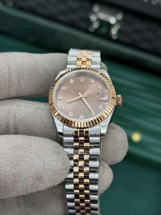 Rolex Date-Just 31mm Diamond Everose Chocolate Dial