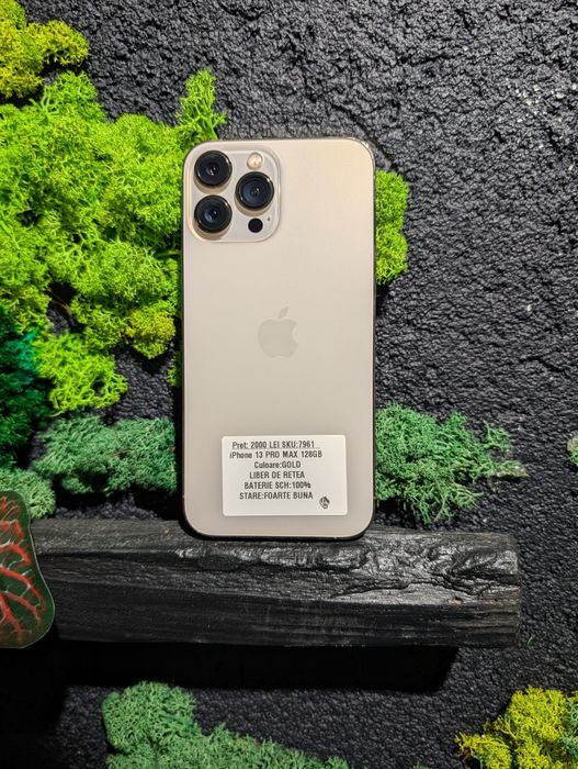 iPhone 13 Pro Max 128gb Gold Neverlocked Baterie 100%/Fact+Garantie