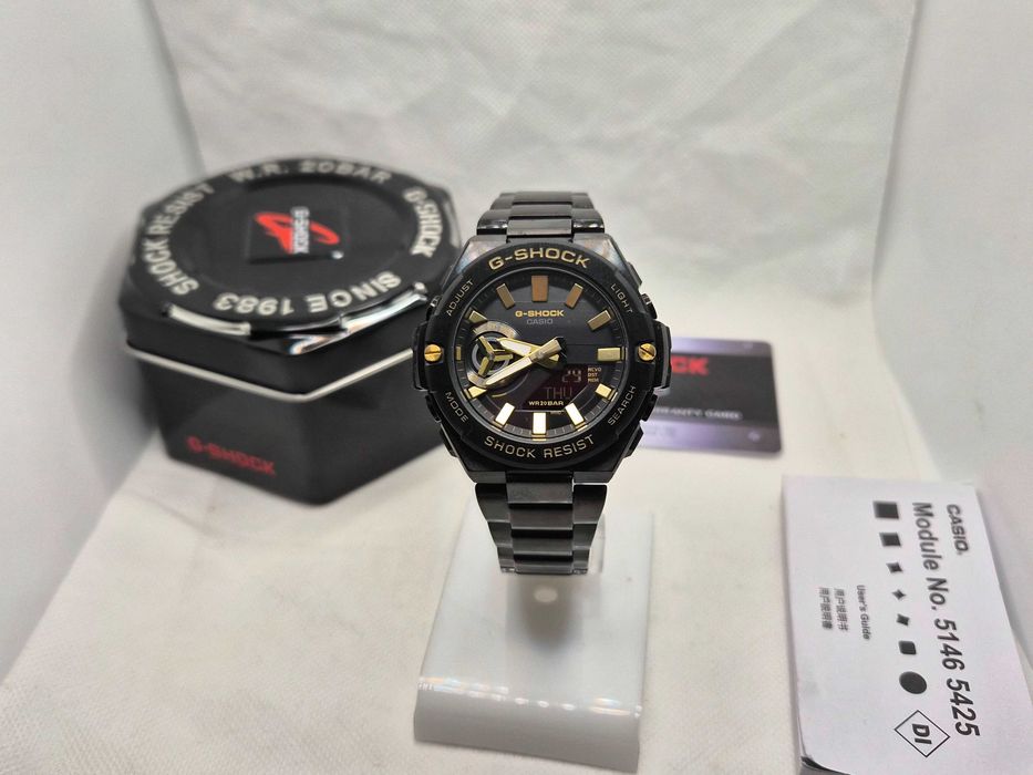 Ceas Sport Barbati Casio g shock GST B500D full metal black- gold , Nou.Garantie 2ani