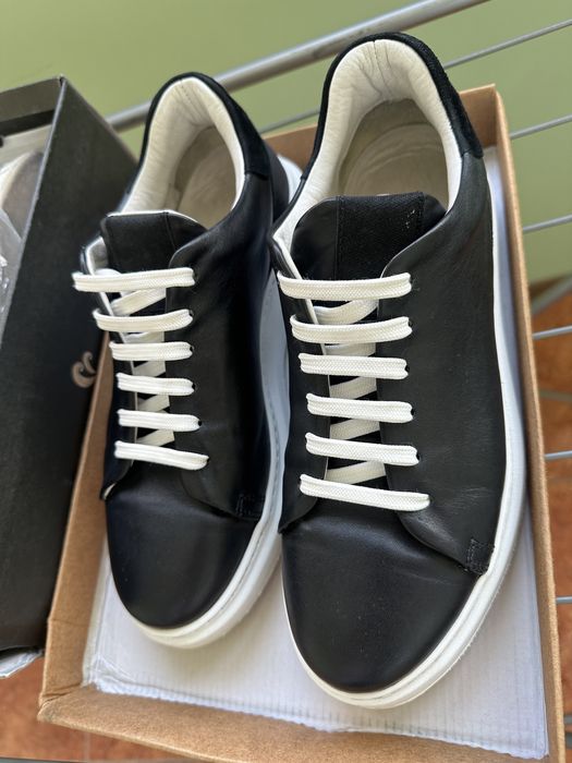 Кеды черные кожаные