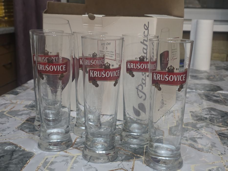 Оригинальные пивные бокалы Krusovice 0.3 л (6 шт)