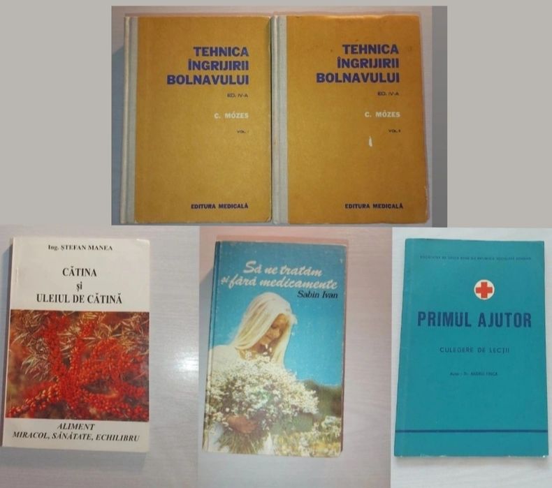 Cărți de medicină,  prim ajutor, naturiste, îngrijire copii,