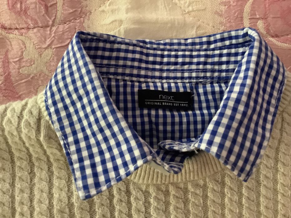 Плетен детски пуловер с яка 2-3 години NEXT