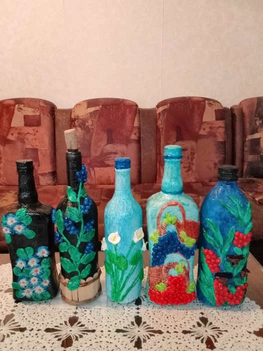 Ръчно декорирани бутилки-шишета