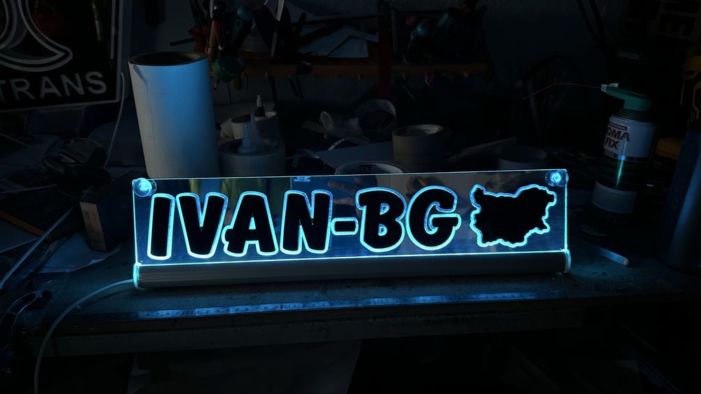 Огледална светеща табела за стъкло на камион , бус или трактор