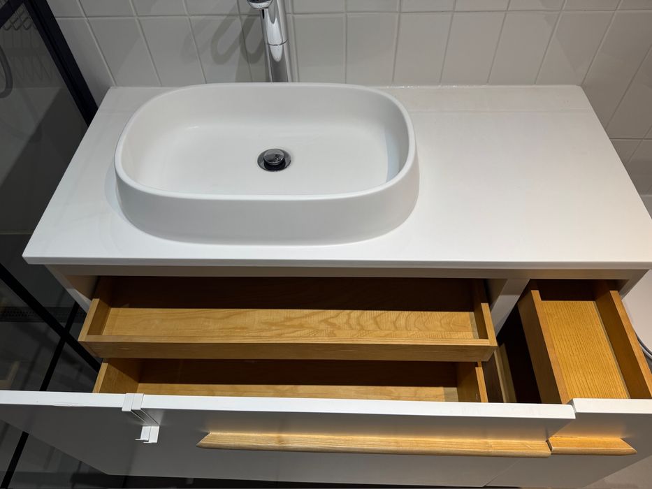 Dulap lavoar baie cu chiuveta si baterie 100x45x76