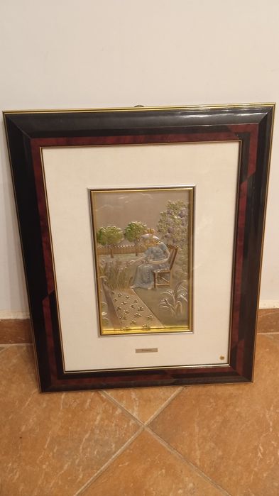 120g argint 925-Anotimpurile-4 tablouri Romagnoli-arta argint Italia