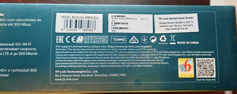 Router TP-Link Archer MR600 4G+ Cat6 AC1200