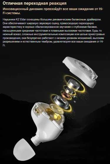 Новинка 2026 новые запечатанные проводные наушники KZ Eldar mic HI-FI
