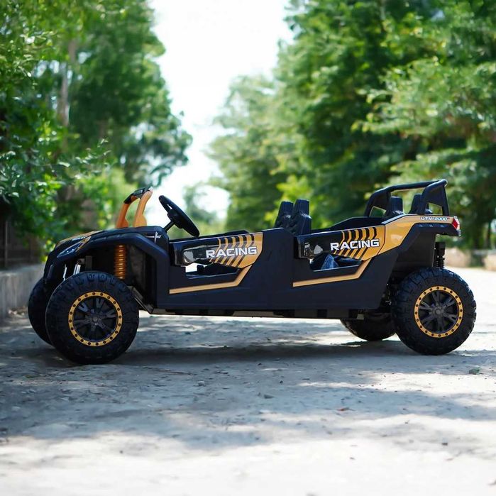 UTV electric cu 4 locuri, Kinderauto Racing 4x 150W 24V 14Ah gold