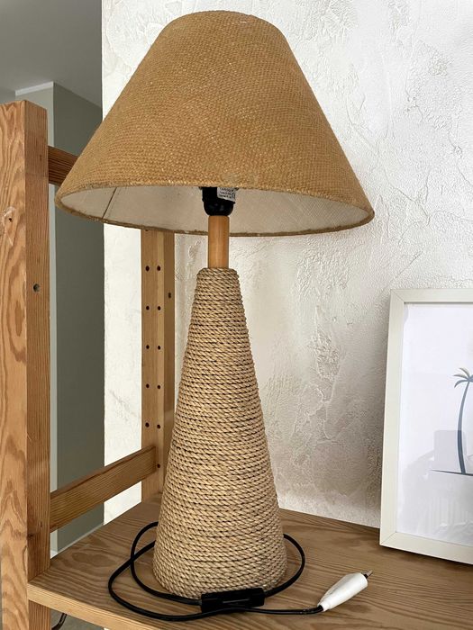 Set decorativ: covor, perne și lampă din iută