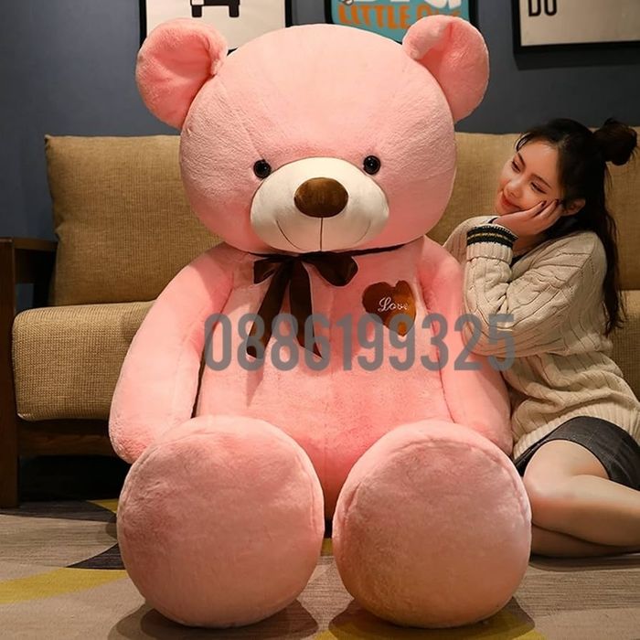 Голямо плюшено розово Мече, 120см Голяма плюшена розова Мечка