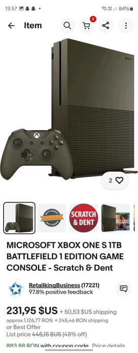 Xbox One S Battlefield Edition 1TB