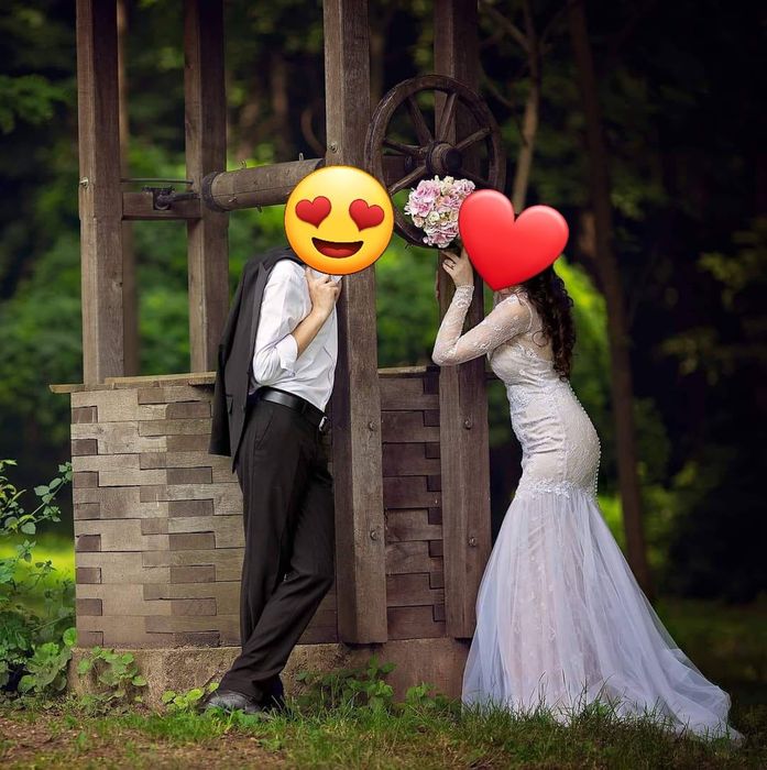 Rochie de mireasă tip sirenă din dantelă franțuzească