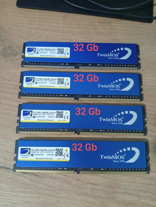ОЗУ ddr4 32gb 3200mhz 4шт