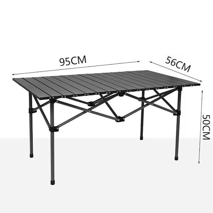 Сгъваема къмпинг маса, 95x56x50 см, стоманена конструкция,