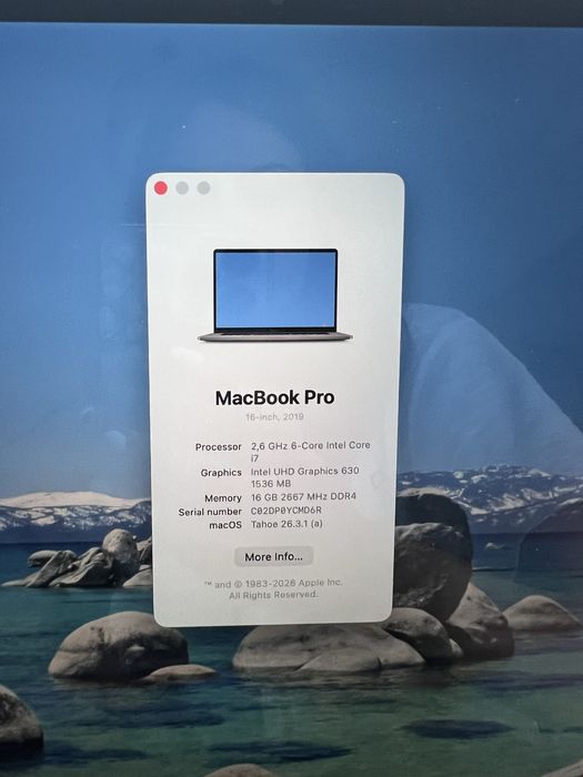 MacBook Pro 16" (2019) i7 | 16GB RAM | 512GB SSD | Baterie Stare Normală