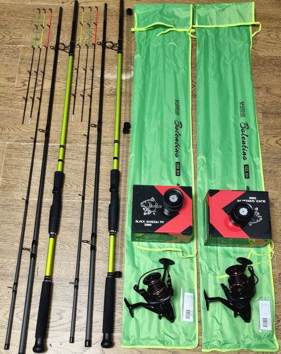 SET 2 Lansete Feeder ROBINHAN Bolentino 3,60m 180gr + SET 2 Mulinete P
