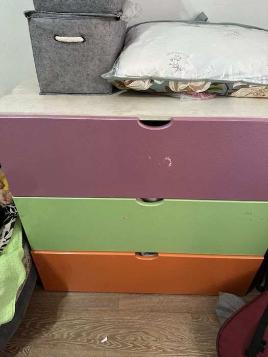 Кровать двухярусная +комод