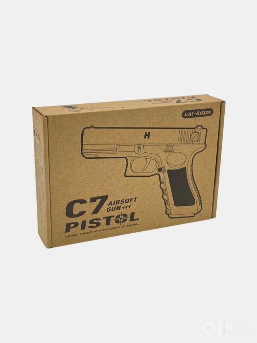 Металлический страйкбольный пистолет C7 Glock 6мм, игрушечное оружие