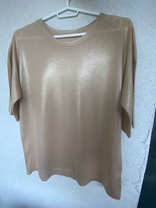Tricou/Bluza bej sidefat, Mohito, marime S/36, nou fara eticheta.