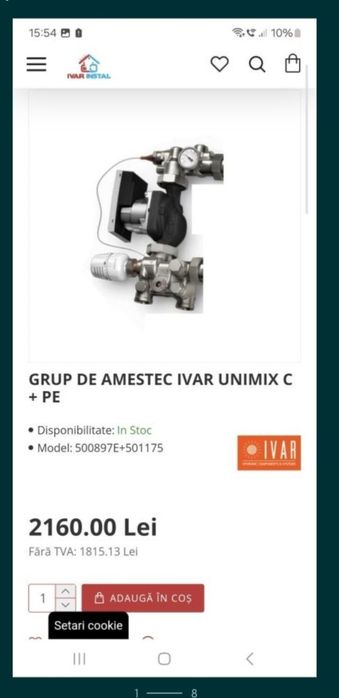 vand 2 grup amestec încălzire pardoseala si receptor comanda centrala