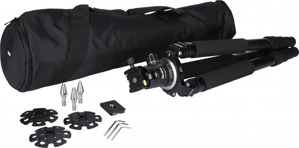 Trepied Rollei Rock Solid Alpha Mark II Carbon - kit + cap cu bila