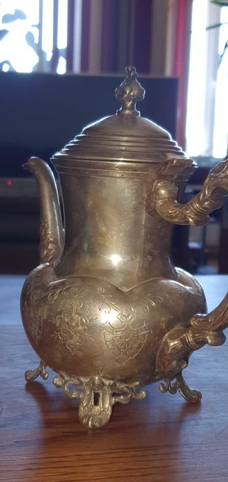 Антикварен посребрен чайник E.S.P.N.A1 Sheffield Англия отличен