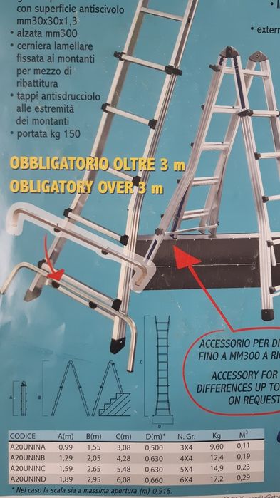 Scara aluminiu profesională STP Italia cu 5 + 5 trepte