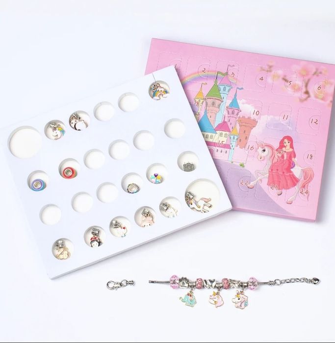 Адвент календар с изненади за изработка на детски гривни тип Пандора