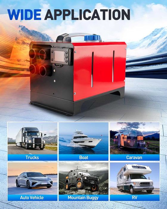 Дизелова печка 8KW 12V/24V с дистанционно и LCD дисплей – отоплител за кола, бус, камион, кемпер, гараж, офис и помещение