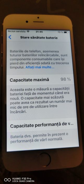 IPhone 6 de vânzare 128GB, bateria 98%, alb