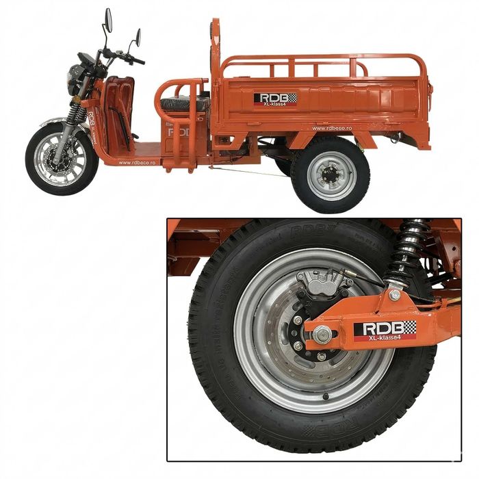 Roată Completă Triciclu Electric 5.00-12, 8 PR, Suporta 335 kg, Nylon