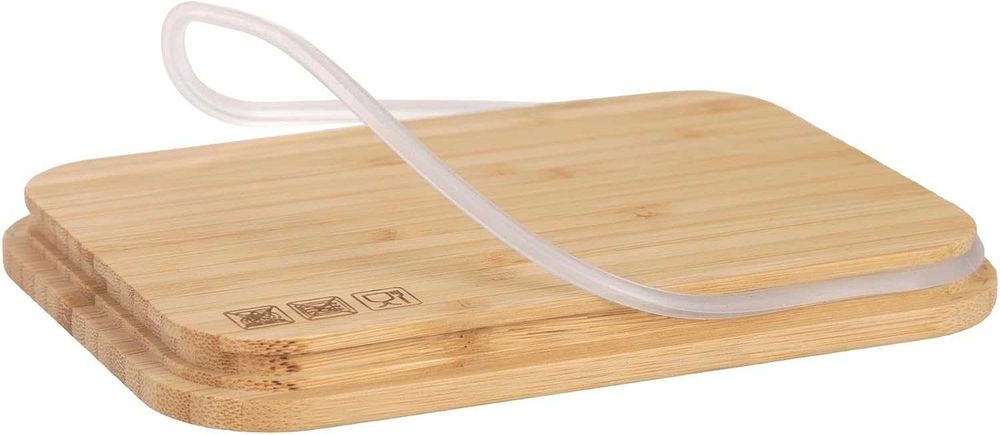 LÄSSIG Children's Lunch Box Stainless Steel and Bamboo Breakfast Box Sustainable Nursery School Lunch Box Stainless Steel Bamboo Happy Prints
