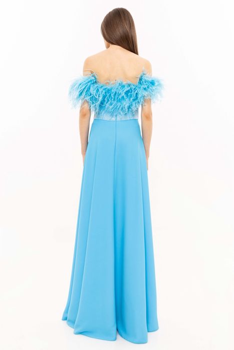 Rochie din pene si cristale