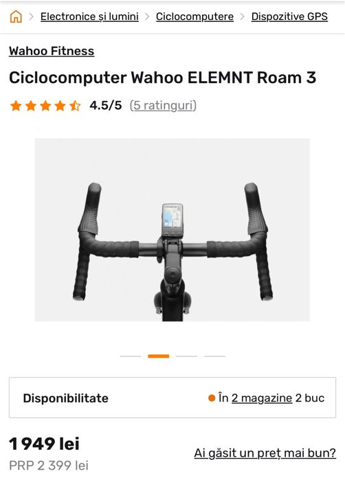 Ciclocomputer Wahoo ELEMNT Roam 3, sigilat, transport inclus