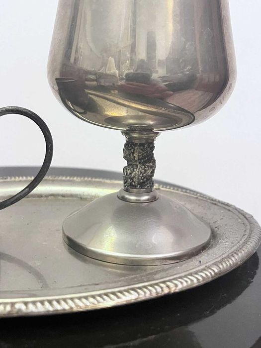 Set vechi 3 piese pahar letiera si tavita argintate bibelou bibelouri