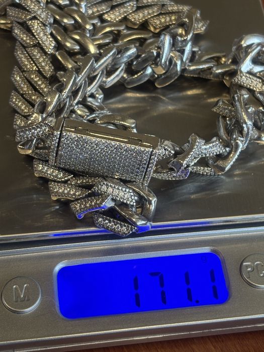 Сребърна гривна Монако с камъчета 37.4гр 925