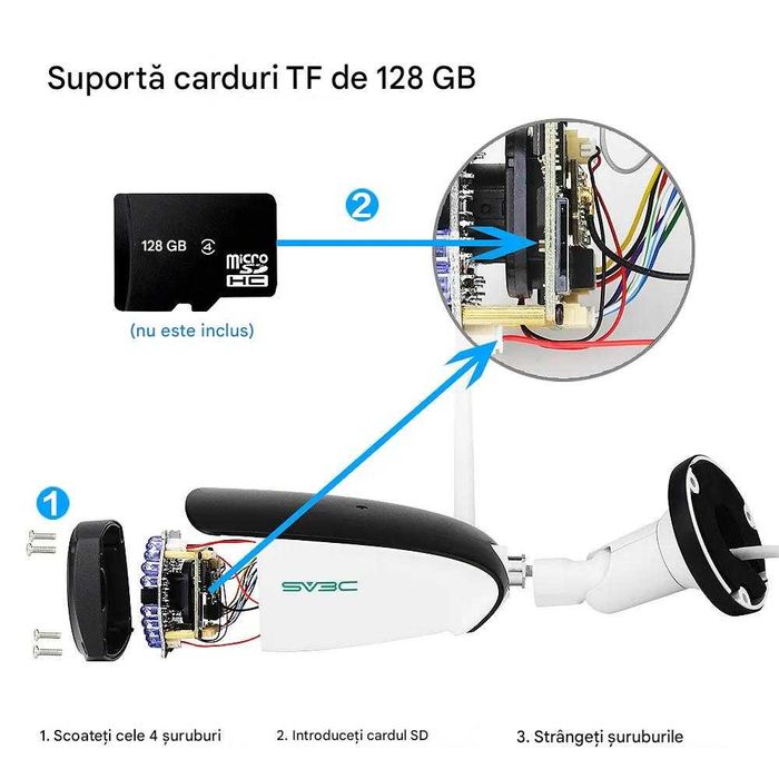 Cameră de supraveghere IP SV3C B06W WiFi 5MP pentru exterior