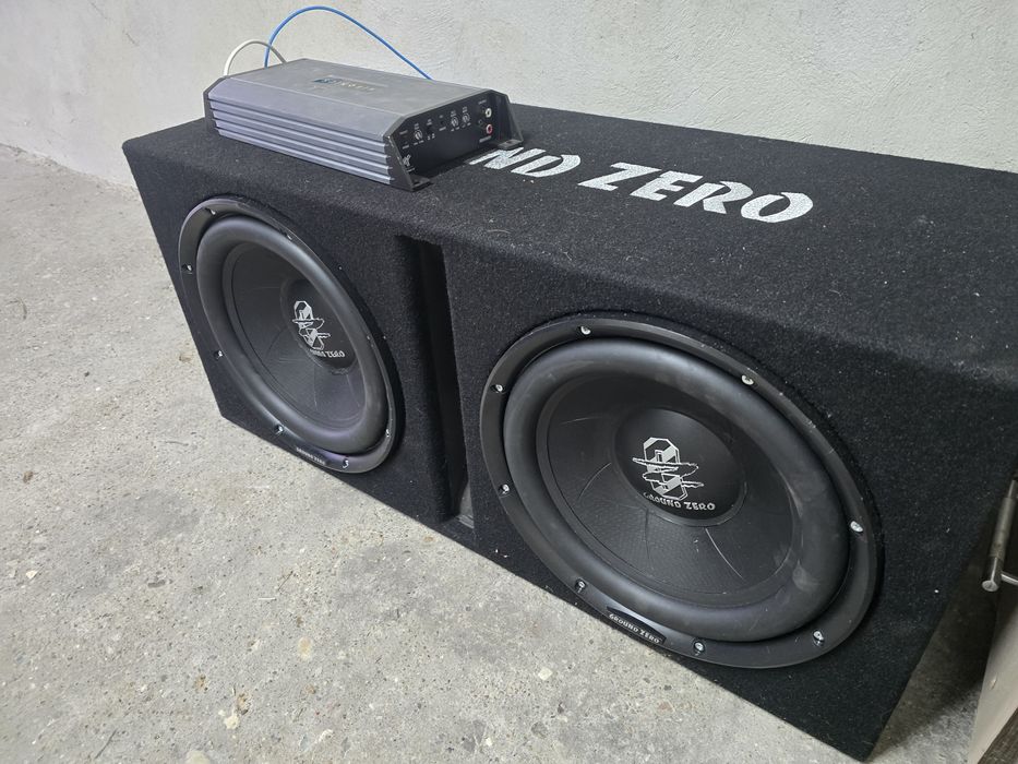 Vând subwoofer pasiv ground zero cu amplificator Hifonics