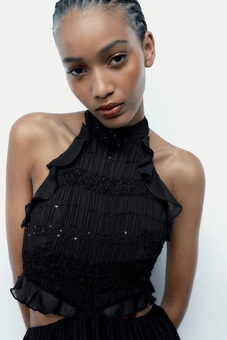 Черна рокля солей на Zara