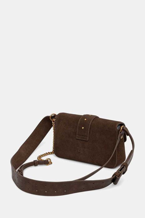 Оригинална велурена чанта Pinko в кафяво 104340 A2CC