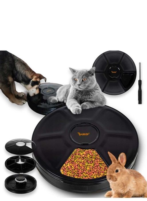 Dozator automat pentru hrana cu 6 compartimente